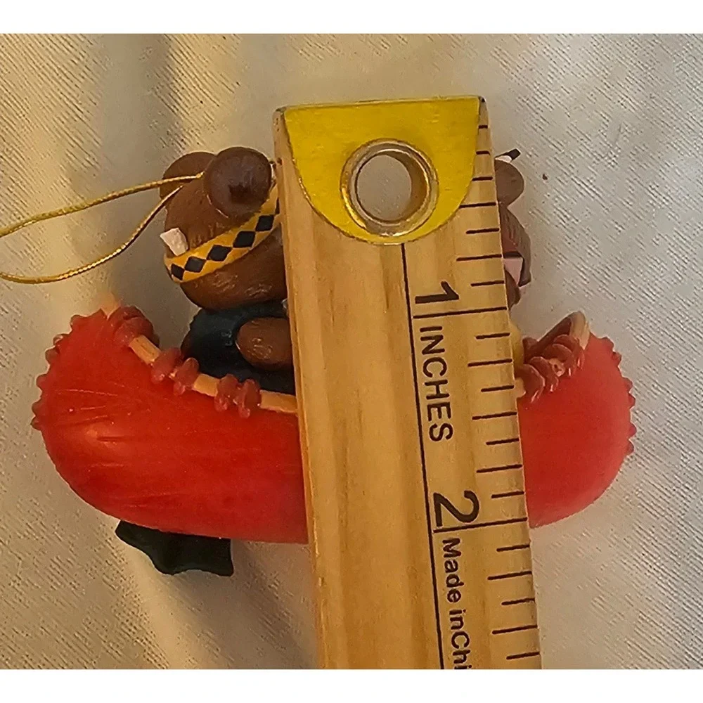 VTG Hallmark Ornament Red Our First Christmas Together 1995 Mice Canoe Vintage